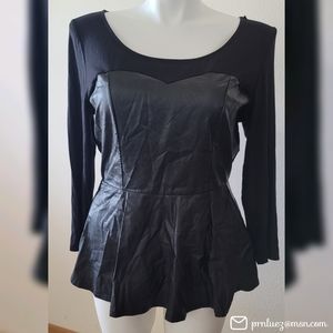 Torrid Faux Leather Peplum Top